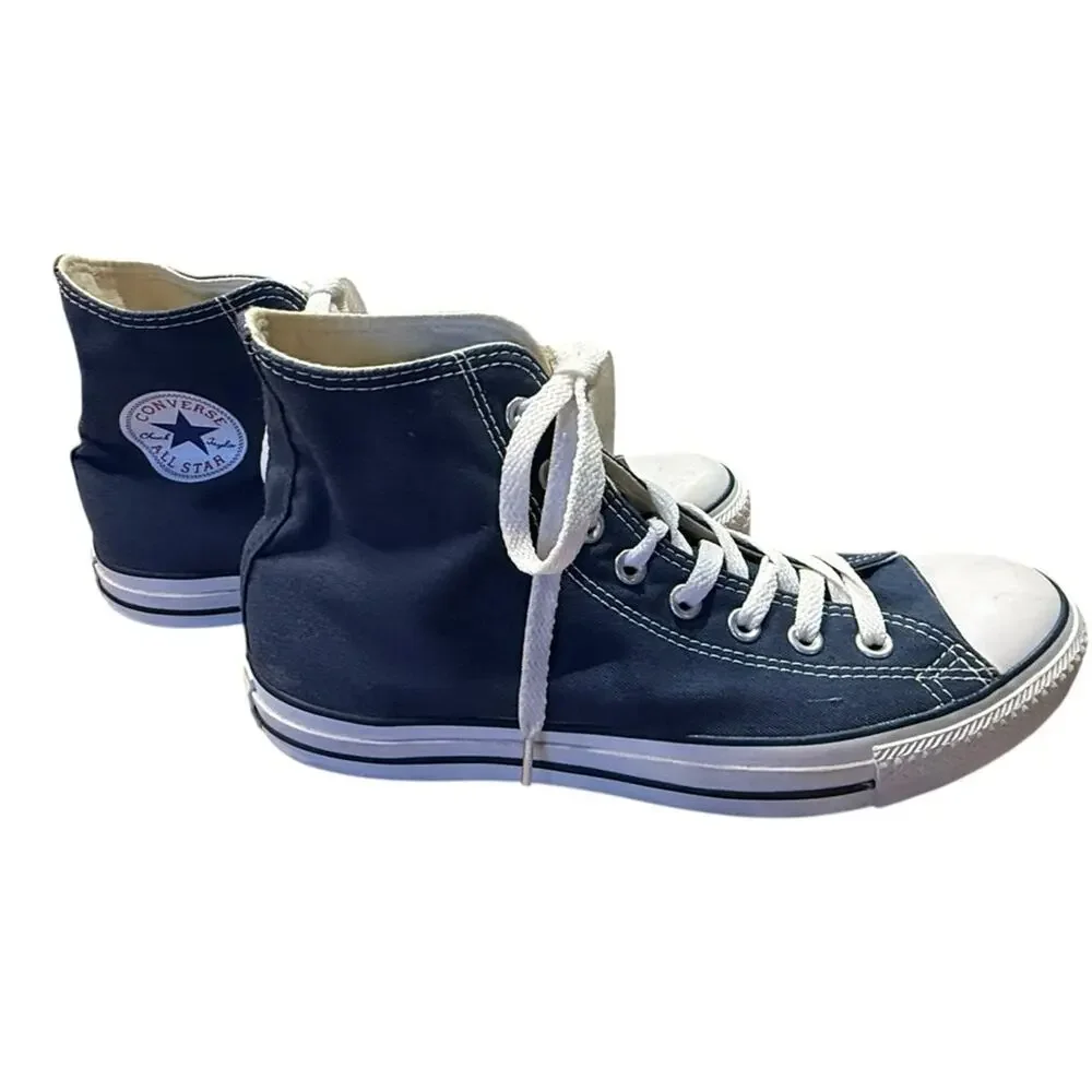 Converse Men's 8.5 and Women’s 10.5 High-Top Sneakers - Dark Blue and White - Picture 3 of 8